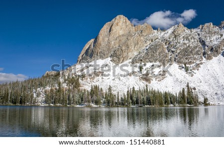 Back country of Idaho mountain lake in the winter