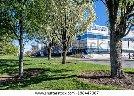 Boise, ID/USA - April 17, 2014: Micron Technology Boise . Micron is a leading company in semiconductor manufacturing. Semiconductors are in demand throughout the world.