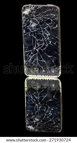 Broken Cell Phone and reflection
