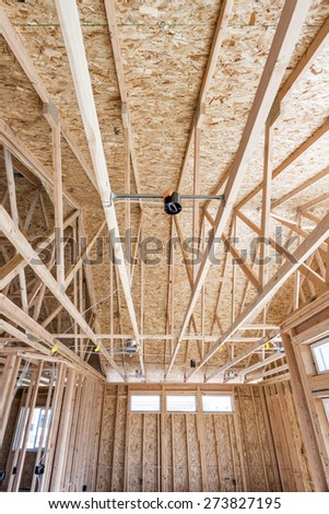 ceiling of a new home construction