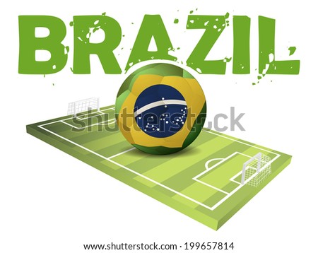 Text Brazil and a Sport filed with Soccer Ball