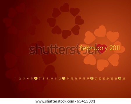 Free 2011 Calendar Desktop Wallpaper stock vector : february 2011 leather