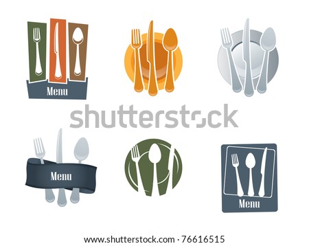 Restaurant logo with spoon and fork Restaurant logo with spoon and fork