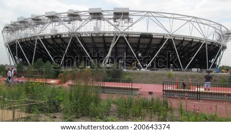 LONDON- 24 JUNE: West ham united football clubs new ground nears completion, in the 2012 olympic stadium at stratford, which they take over in 2015. LONDON, 24 JUNE, 2014