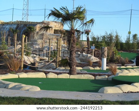 LONDON- JAN 14: The largest Family adventure golf course in the uk, opens in dagenham, london. The theme of the course is the legendary Moby Dick story. LONDON, JAN 14, 2015.