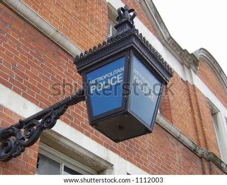 Old London police station sign.