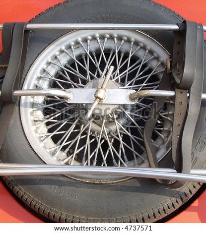 Sports car spare wheel.