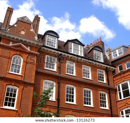 Historic red london architecture.