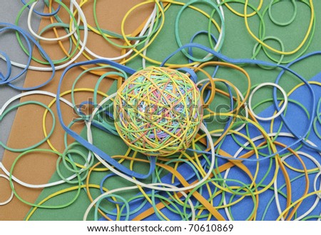 colorful rubber bands and rubber band balls