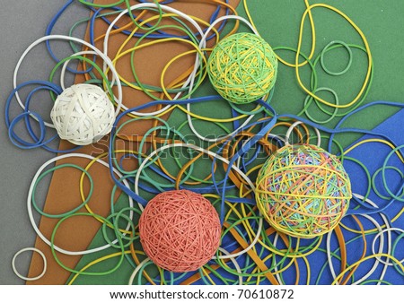 colorful rubber bands and rubber band balls