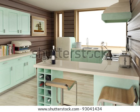 american retro kitchen - home interior design
