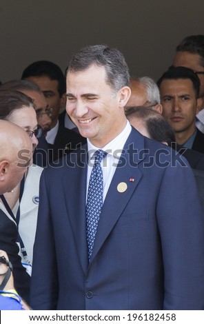 San Jose, Costa Rica. May, 8th, 2014. D Felipe de Borbon y Grecia, Prince of Asturias and future king of Spain, assist the transfer of goverment in Costa Rica.