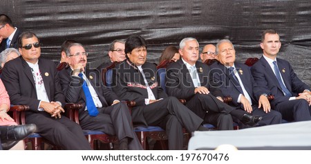 San Jose, Costa Rica. May, 8th, 2014. Presidents and Head of State during presidency assumption of Luis Guillermo Solis in Costa Rica.