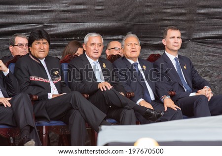 San Jose, Costa Rica. May, 8th, 2014. Presidents and Head of State during presidency assumption of Luis Guillermo Solis in Costa Rica.
