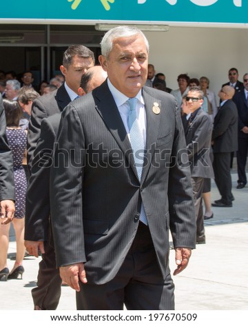 San Jose, Costa Rica. May, 8th, 2014. Otto Perez Molina, President of Guatemala, attends to presidency assumption of Luis Guillermo Solis in Costa Rica.