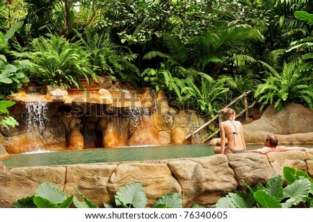 Hot springs with couple