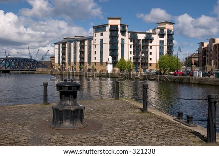 Waterfront houses at Leith Docks, Edinburgh, Scotland