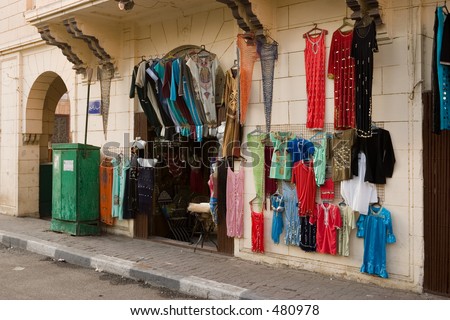 A clothes shop in a back street in Cairo Egypt