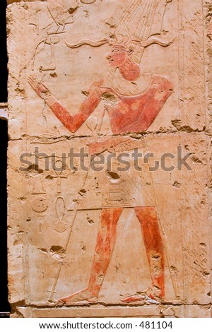 Ancient Wall painting, Queen Hatshepsut\'s Temple, Luxor