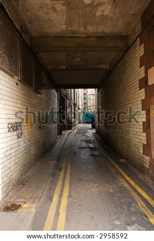 A back alley in Glasgow, Scotland