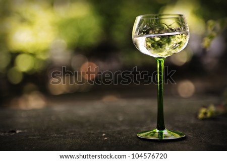 Glass of riesling alsatian white wine
