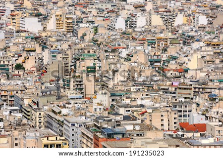 High urban density in Athens, Greece