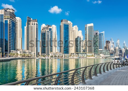 Promenade along Dubai Marina, United Arab Emirates, Middle East