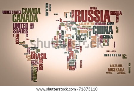 World Map With Country Names. World Map Countries Names.
