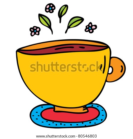 cartoon cup tea