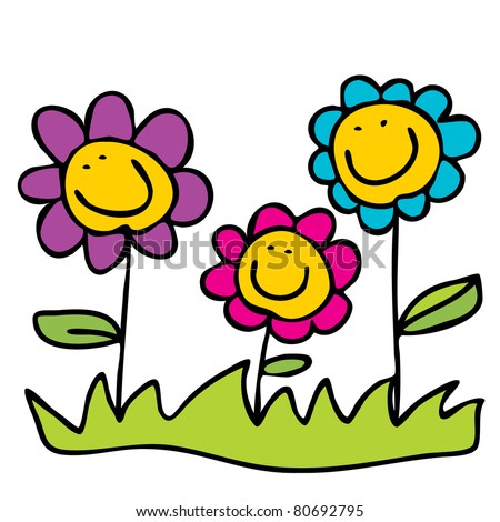 Cartoon Flowers Stock Vector Illustration 80692795 : Shutterstock