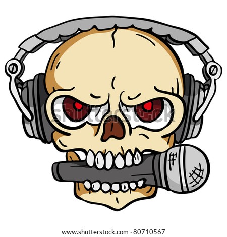 Vector Skull In Headphones - 80710567 : Shutterstock