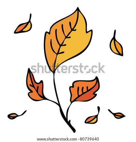 Cartoon Autumn Leaf Stock Vector Illustration 80739640 : Shutterstock