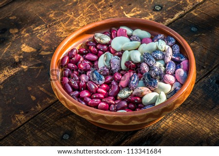 Bowl of fresh Kidney Beans Healthy mixture of Dark red Kidney Beans