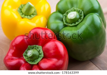 Fresh vegetables - Bell Peppers Red Green and yellow bell peppers