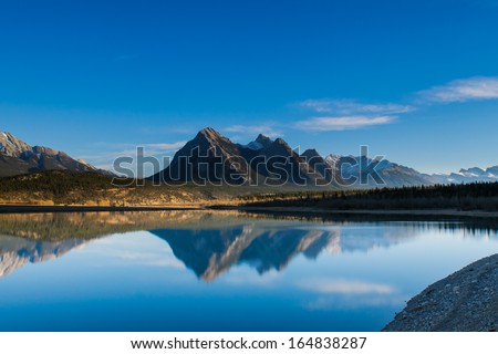 Abraham lake, in the foothills of the rocky mountains, Alberta Canada,