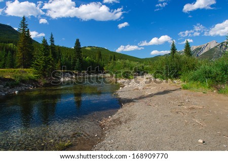 Scenic river in the Alberta Foothills