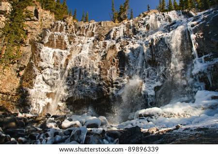 Views of Tangle Creek Waterfalls Jasper National Park Alberta