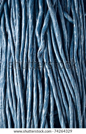 Solid background of blue ropes for art design.