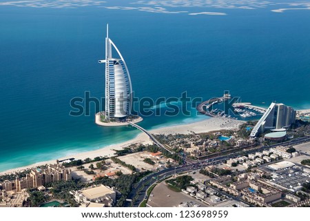 DUBAI UAE JANUARY 20 Burj Al Arab hotel on January 20 2011 in Dubai UAE Burj Al Arab is a luxury 5 star hotel built on an artificial island in front of Jumeirah beach DUBAI UAE JANUARY 20 Burj Al Arab hotel on January 20 2011 in Dubai UAE Burj Al Arab is a luxury 5 star hotel built on an artificial island in front of Jumeirah beach