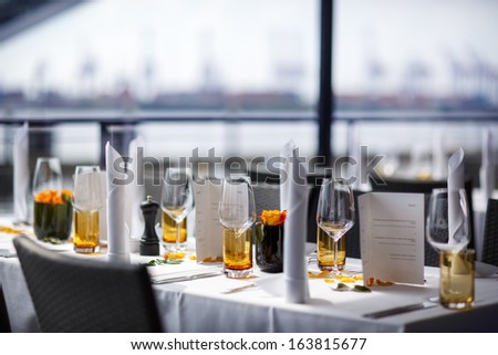 table set for wedding or another catered event dinner table set for wedding or another catered event dinner