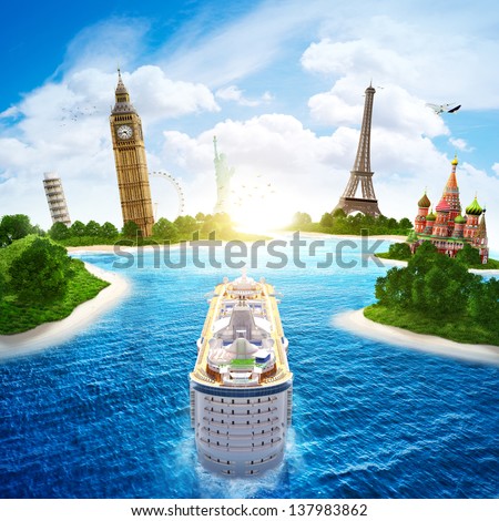 Sea cruise by Europe and countries of the world.