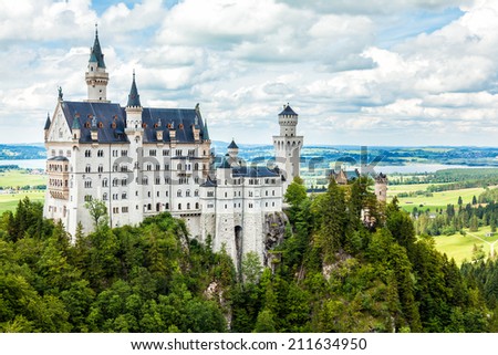 Neuschwanstein castle in Bavarian alps Germany Neuschwanstein castle in Bavarian alps Germany