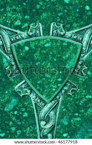 celtic shield: antique silver design abstract