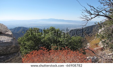Old Saddleback Mountain in Orange County viewed from Sunset Peak in the Angeles National Forest