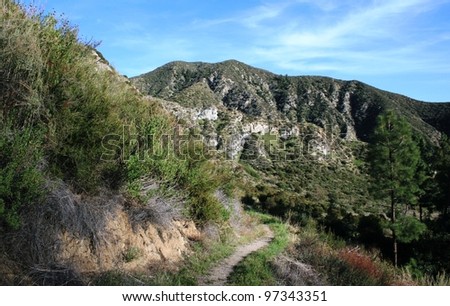 Nature trail on a mountain side, Southern California