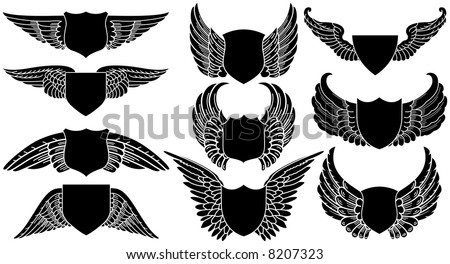 Logo Design   Free on Shields With Wings  Create Your Own Logo Stock Vector 8207323