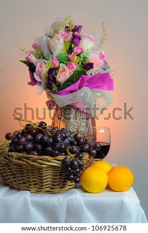 Fruit and flowers still life