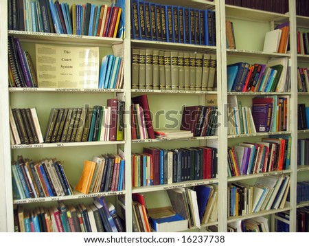 Bookshelves in legal library