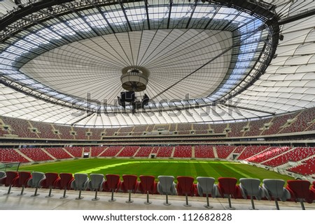 WARSAW, POLAND - SEPTEMBER 05: Warsaw National Stadium on September 05, 2012. The National Stadium hosted the opening match of the UEFA Euro 2012.