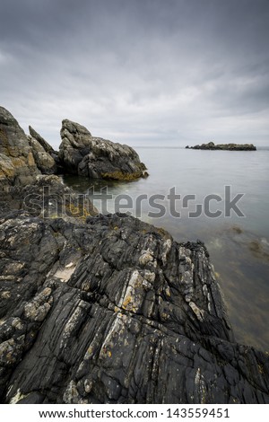 Rocky, North Ireland landscape during cloudy day